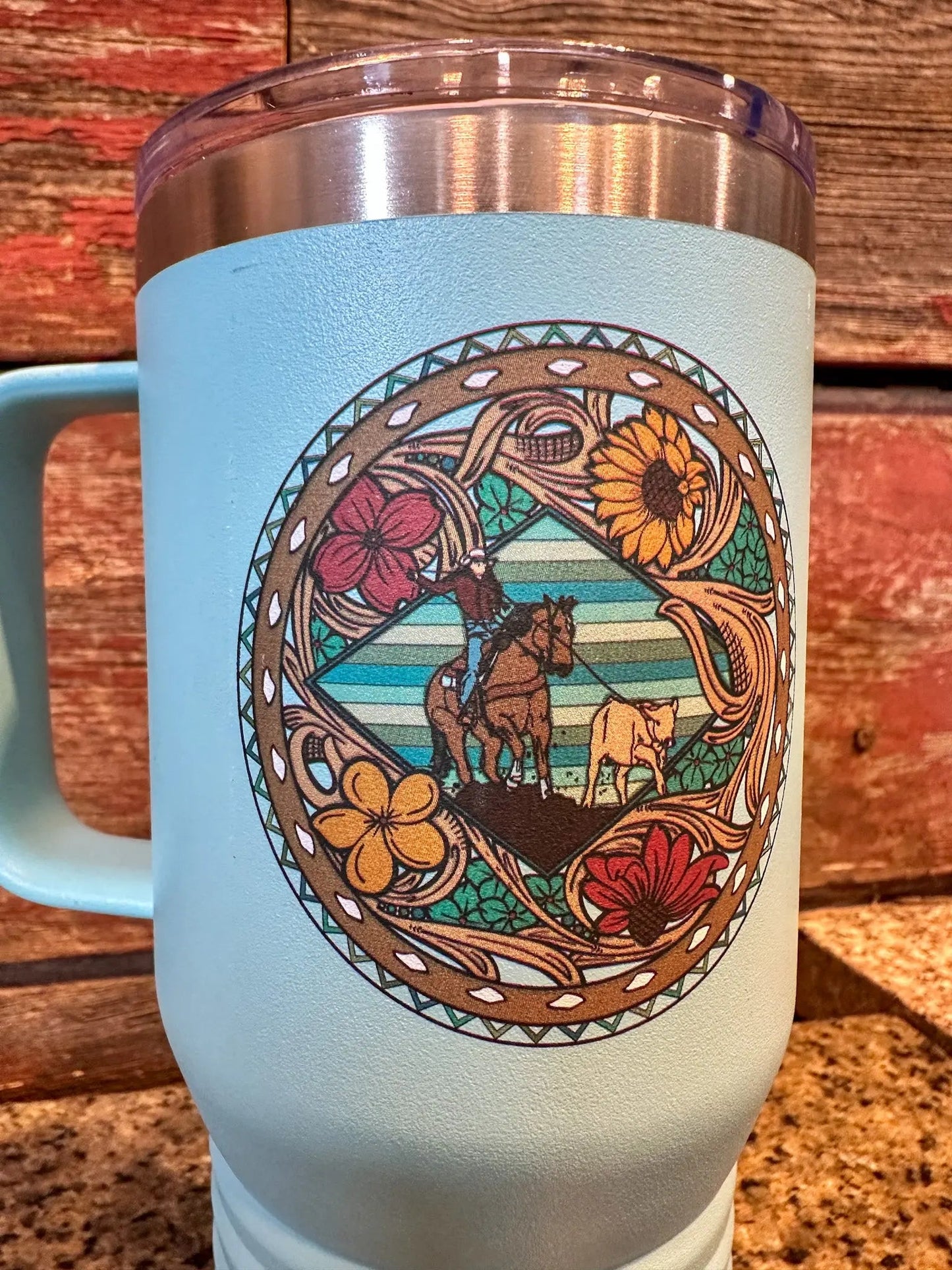 40 oz travel mug Breakaway Roper The Rodeo Rose