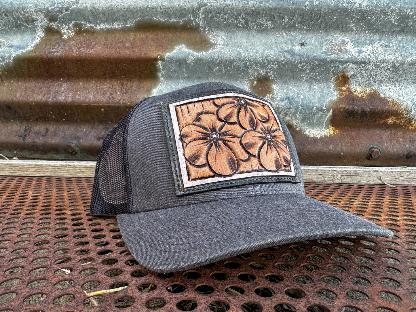 The Primerose Hand Tooled Patch Cap