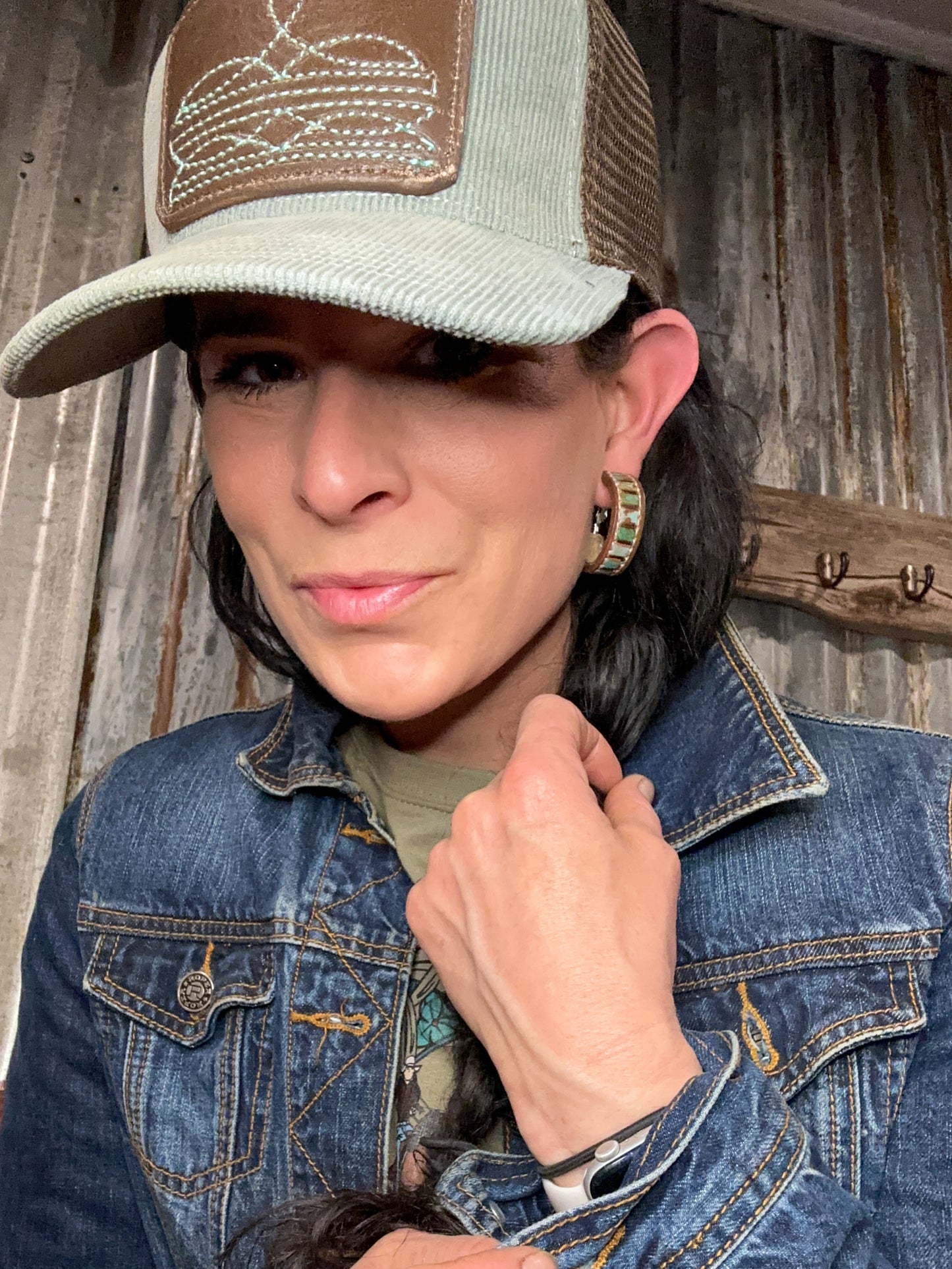 Beaded Vera Hoop Earrings 30mm