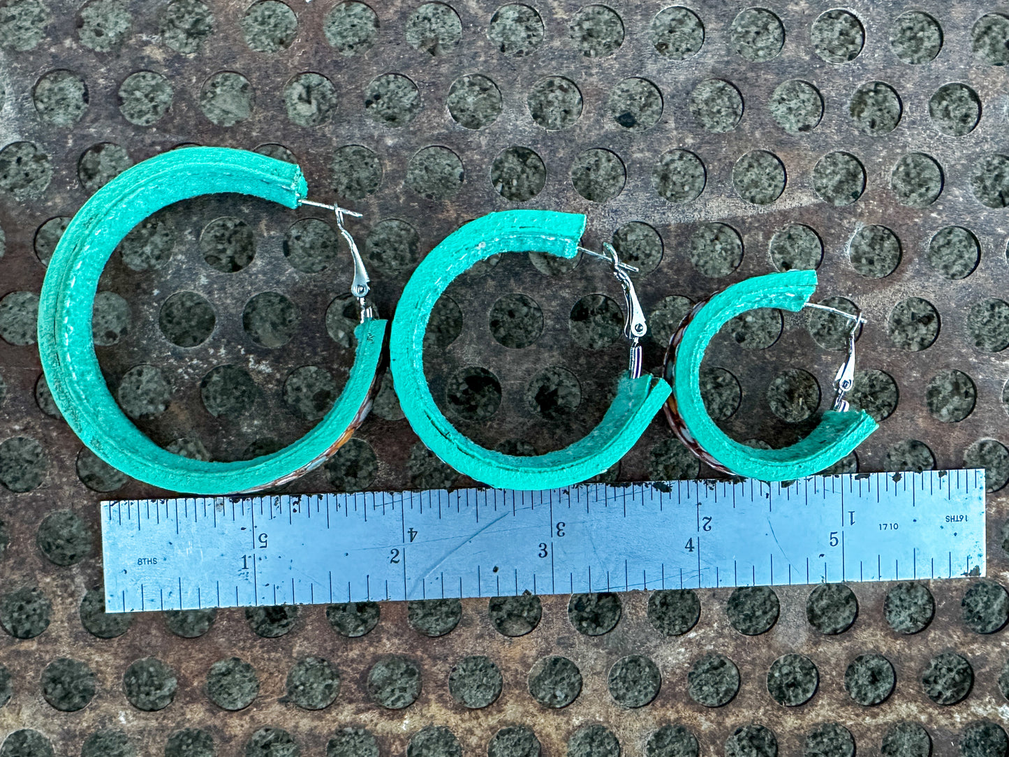 Mosaic Turquoise Vera Hoop Earrings 40mm