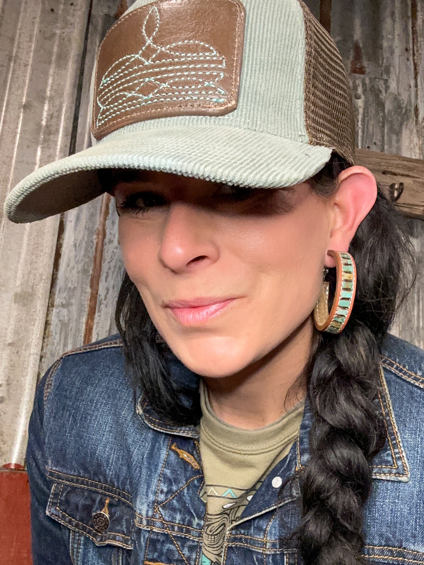 Beaded Vera Hoop Earrings 50mm