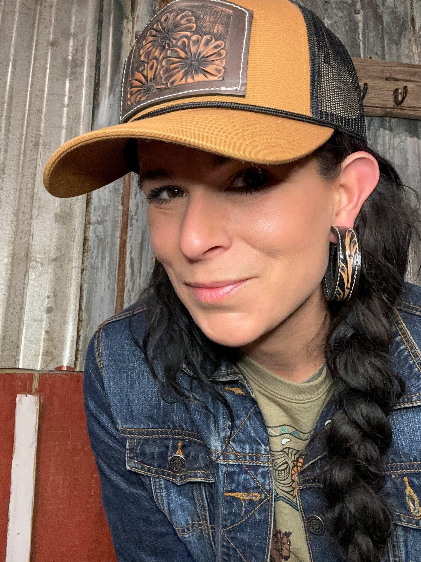 Tooled Vera Hoop Earrings 50mm