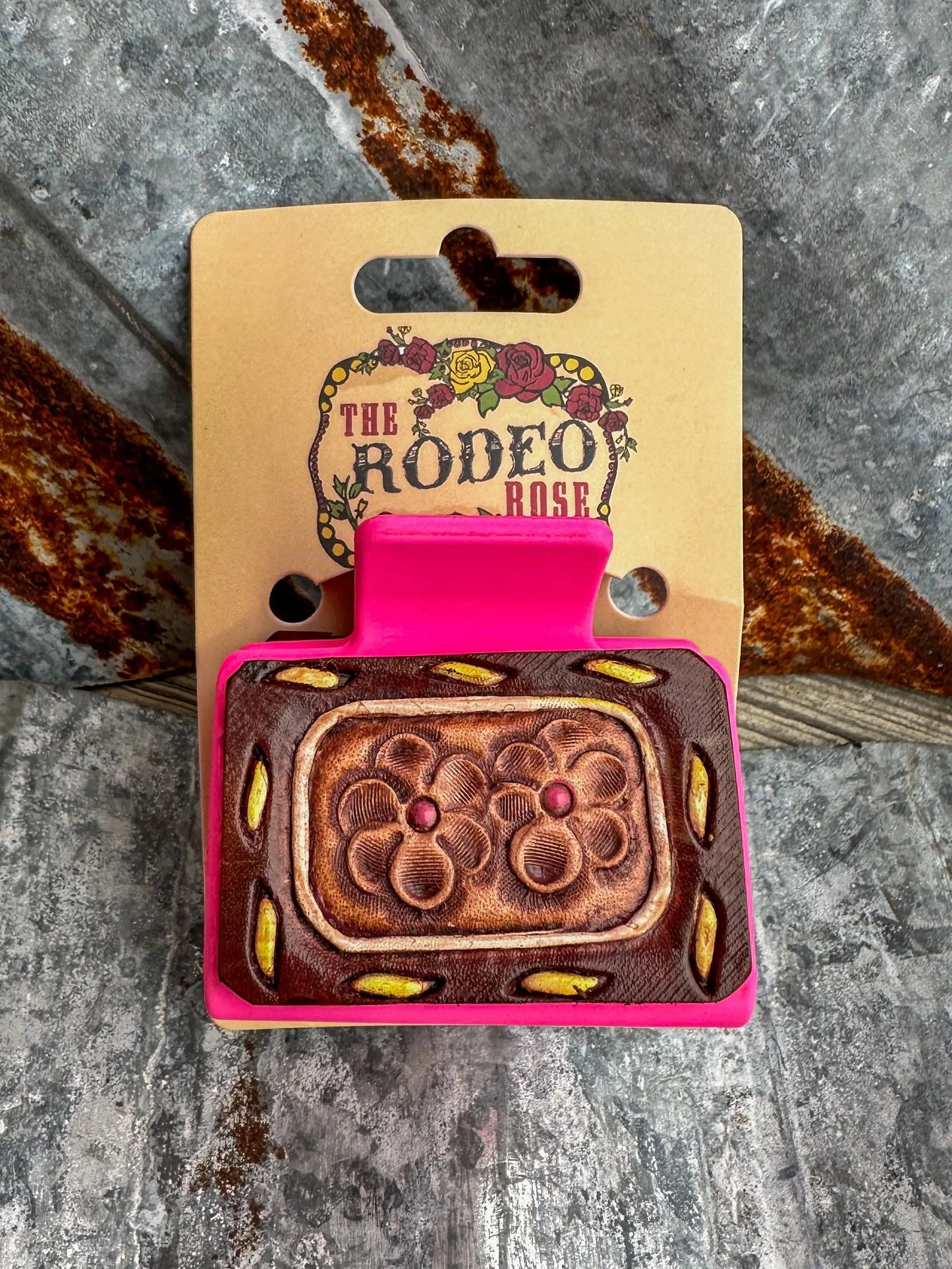 Small Buckstitch Hairclip The Rodeo Rose