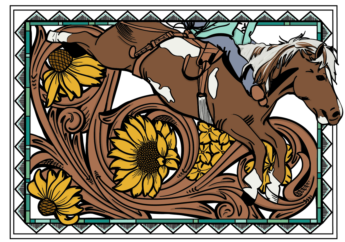 Bareback Horse Graphic