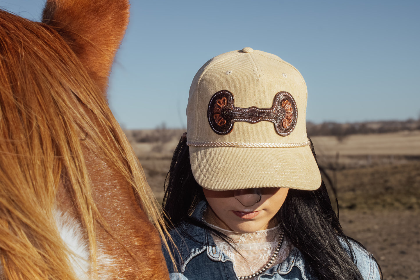 Hand Tooled Leather Snaffle Bit Cap