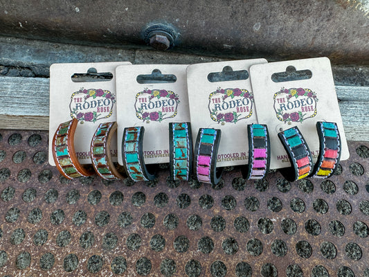 Beaded Vera Hoop Earrings 30mm