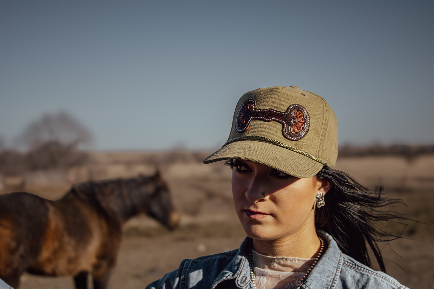 Hand Tooled Leather Snaffle Bit Cap