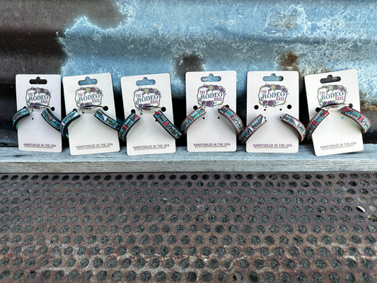 Mosaic Turquoise Vera Hoop Earrings 40mm