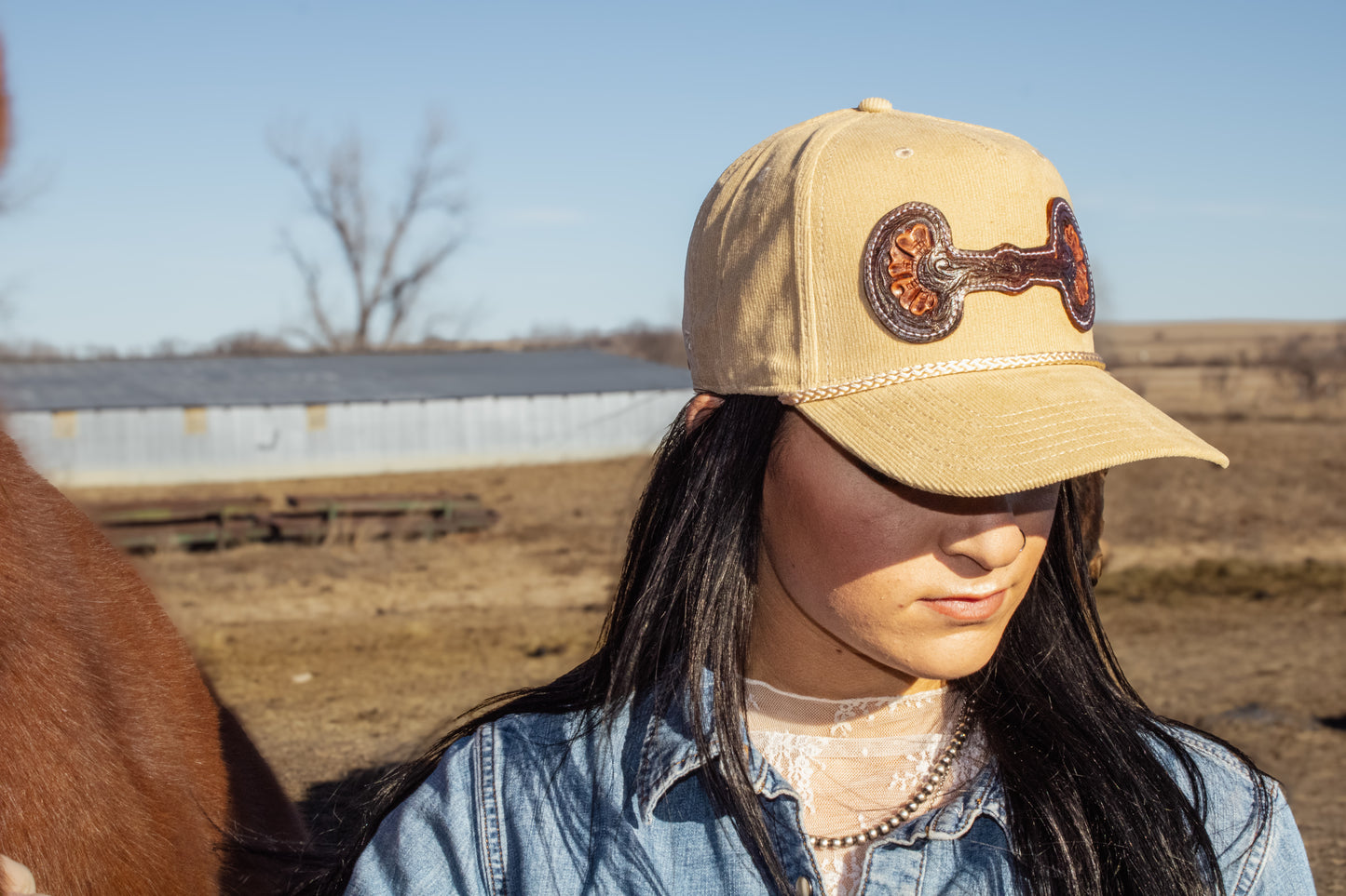 Hand Tooled Leather Snaffle Bit Cap