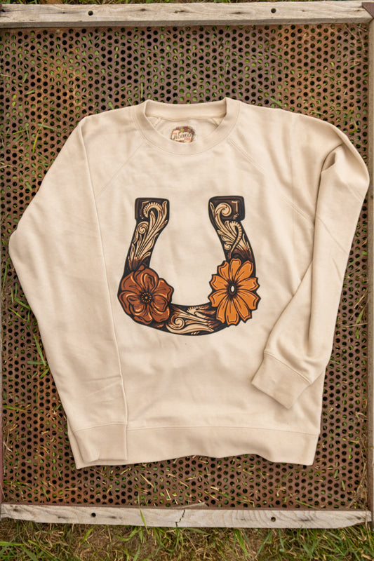 Tooled Horseshoe Lightweight Crewneck
