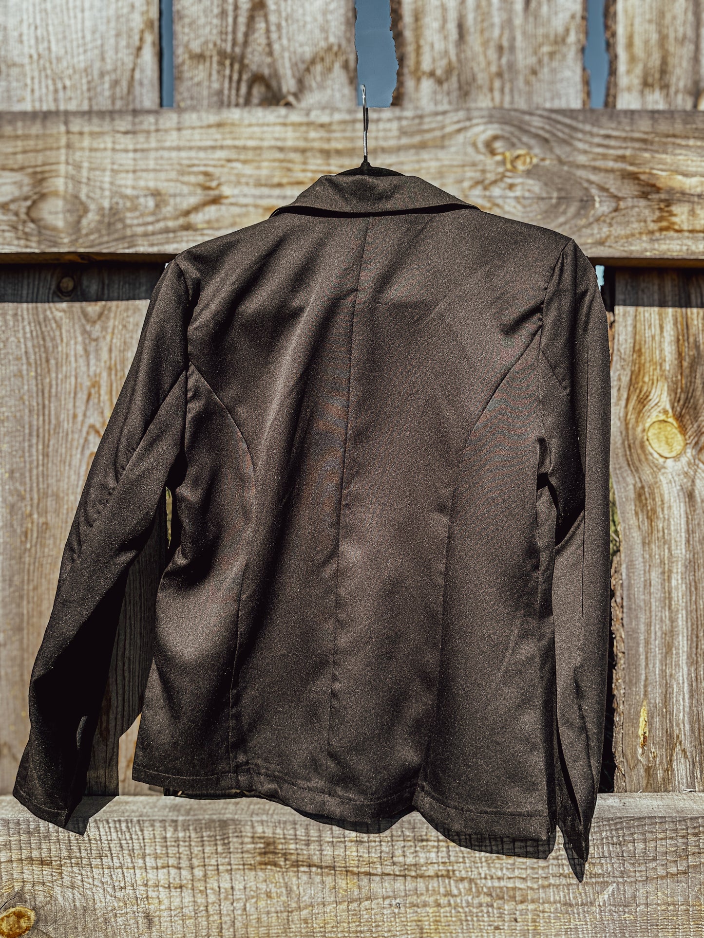 Black Hand Tooled Lapel Blazer