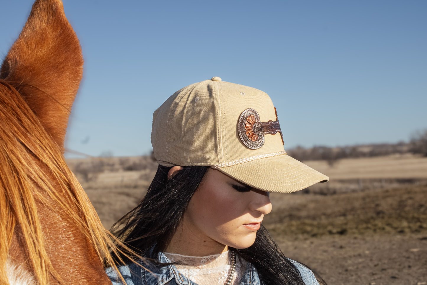 Hand Tooled Leather Snaffle Bit Cap