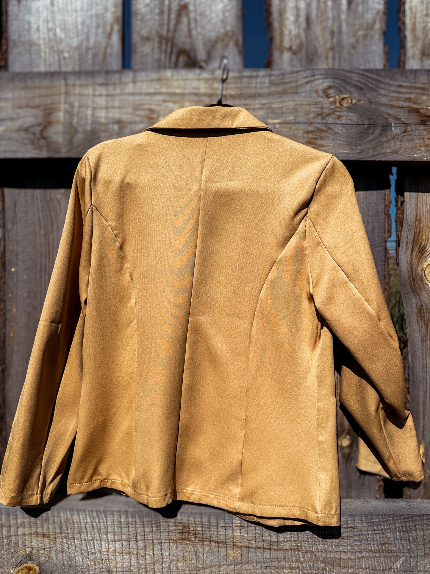 Tan Hand Tooled Lapel Blazer