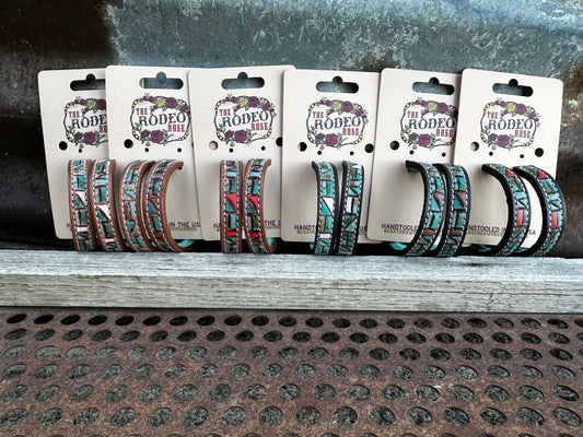 Mosaic Turquoise Vera Hoop Earrings 50mm