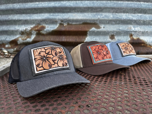 The Primerose Hand Tooled Patch Cap