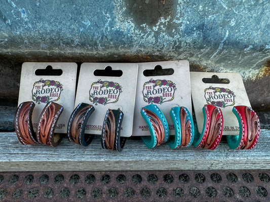 Tooled Vera Hoop Earrings 30mm