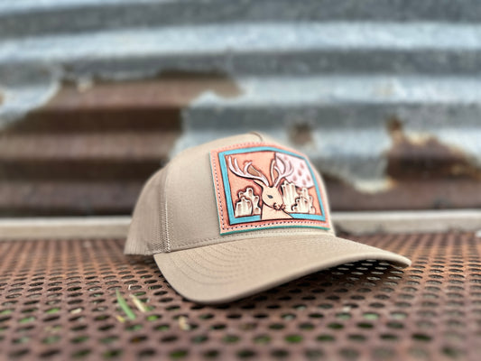 Jackalope Tooled Patch Cap