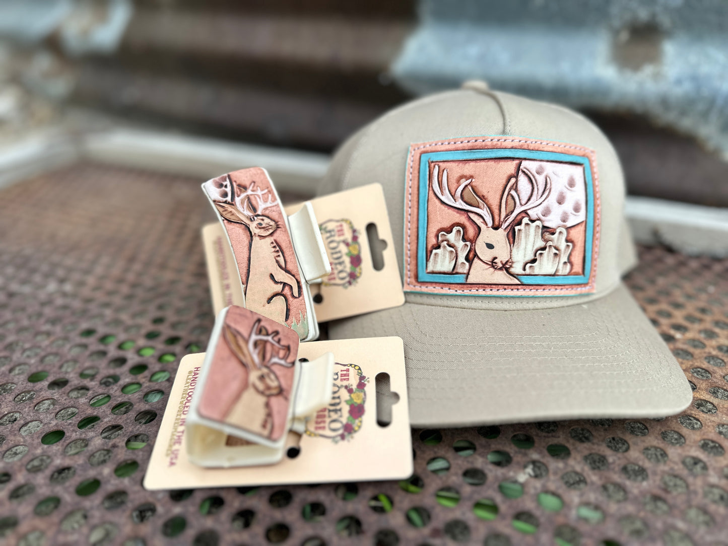 Jackalope Tooled Hairclip Small