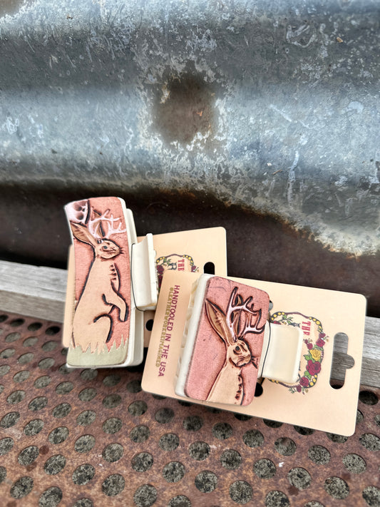 Jackalope Tooled Hairclip Small