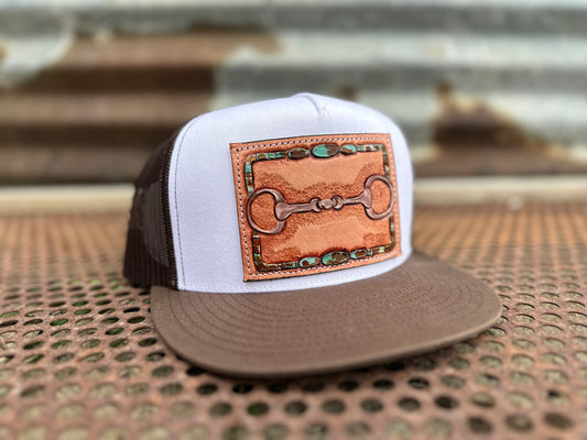 Snaffle Bit Five Panel Hand Tooled Trucker Cap