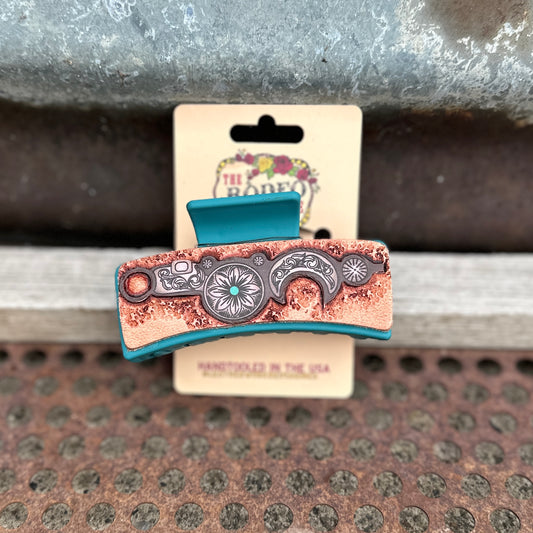 Bridle Bit Tooled Hairclip Large