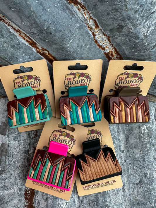 Small Southwest Tooled Hair Clip The Rodeo Rose