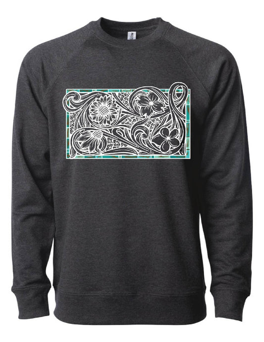 Tooled Floral Crewneck Sweatshirt
